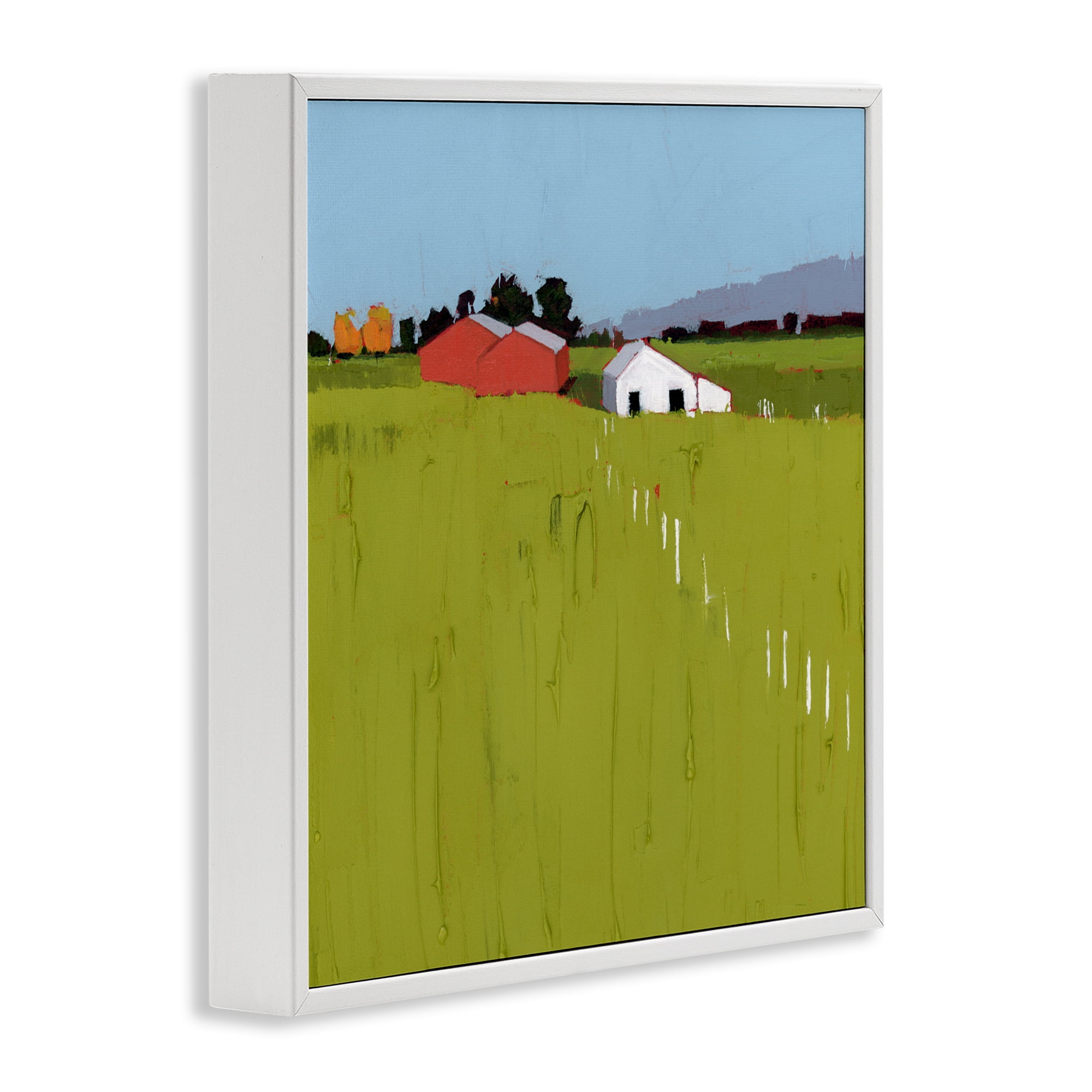 Pastoral Fence Line White Framed Giclee Art, design by Ruth LaGue