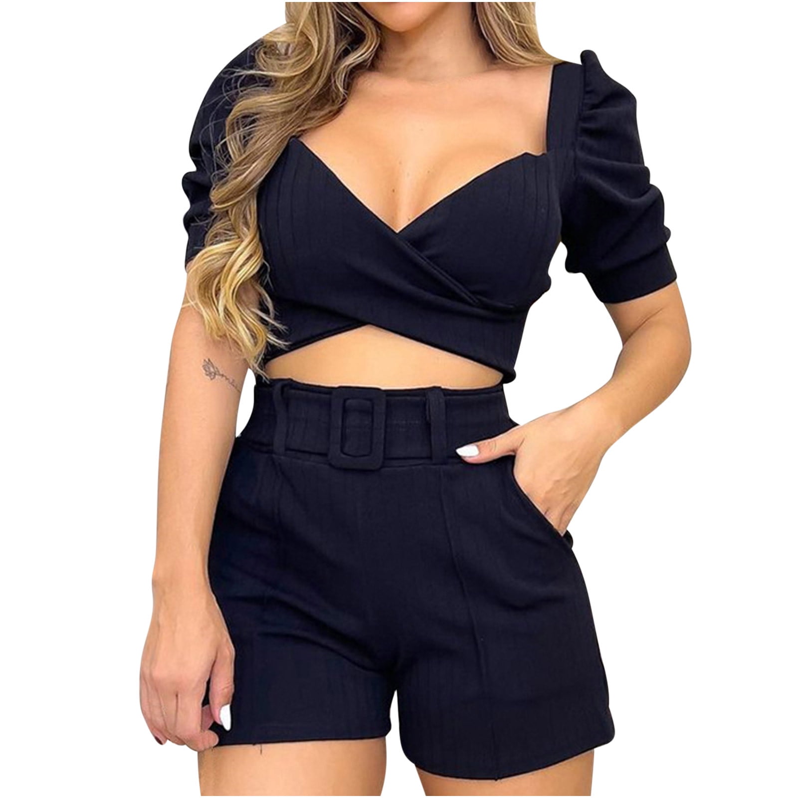 Crop Tops And High Waisted Shorts Outfits