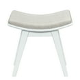 thumbnail image 2 of Gymax Makeup Vanity Stool White Concave Dressing Bench Rubberwood Leg, 2 of 10