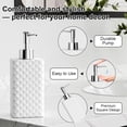 thumbnail image 3 of Bathroom Accessories Set Resin 6PCS, Square Toothbrush Holders Set Complete with Soap Dispenser, Vanity Tray, Tumbler, Cups and Cotton Swab Jars (White Diamond, Resin Bath 6 PCS), 3 of 16