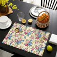 thumbnail image 4 of Pioneer Flower Floral Print Pattern Summer Placemats Table Placemats Set Of 4-Linen Kitchen Washable Placemats Table Mats 12x18 Inch Non-Slip Heat Resistant, 4 of 5