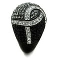 thumbnail image 4 of Womens Black Ring Anillo Para Mujer Stainless Steel Ring with Top Grade Crystal in Black Diamond Perugia, 4 of 4