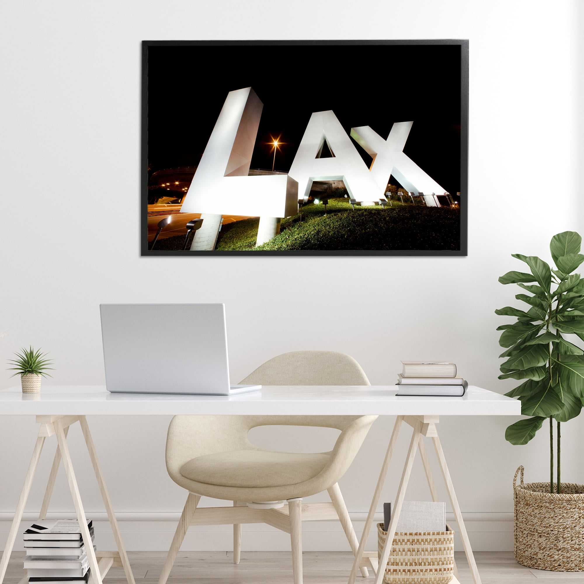 Stupell Industries LA Airport Structure Black Framed Giclee Art, design by Scott Stulberg