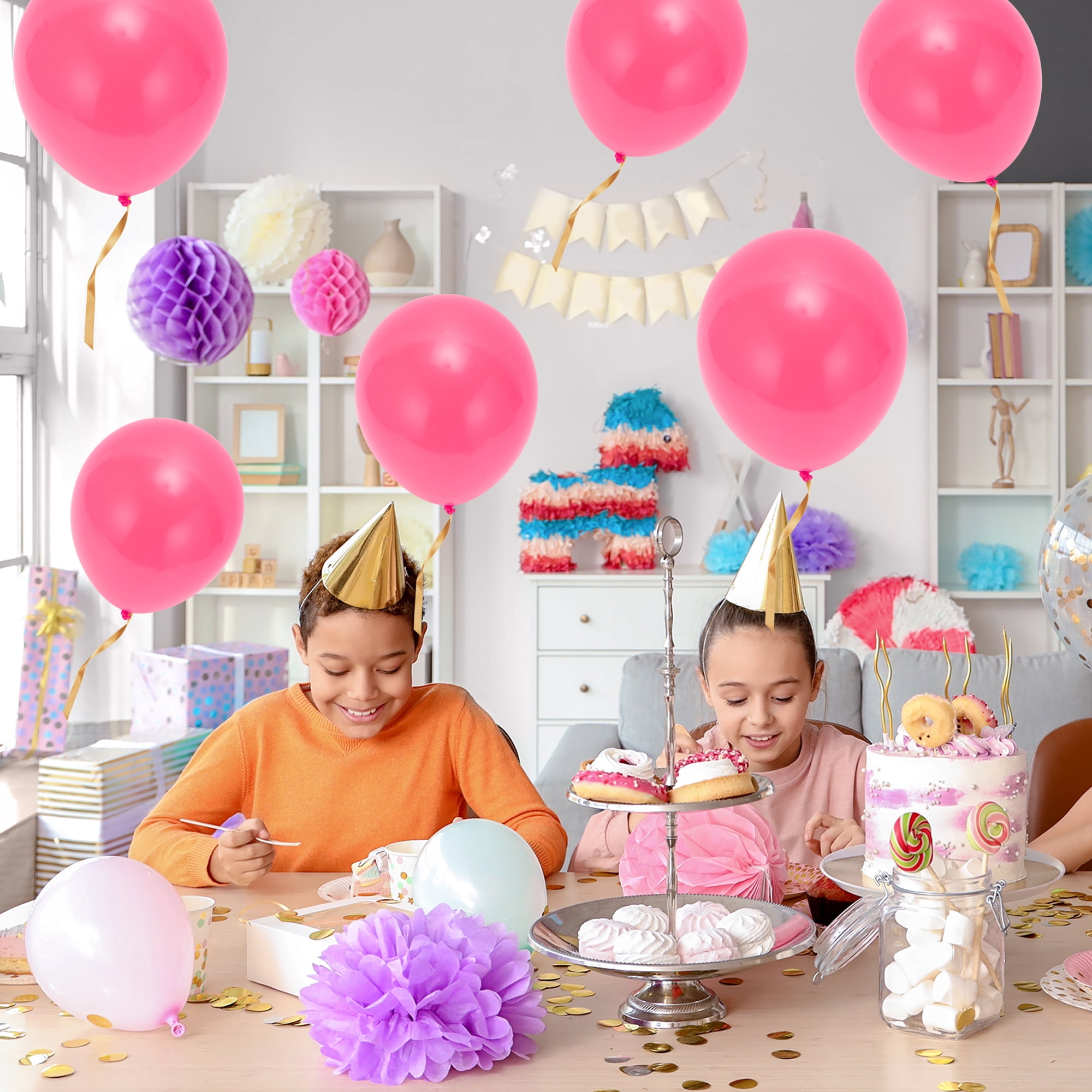 Unique Bargains 20Pcs Latex Party 10 Inch Helium Balloons Pink