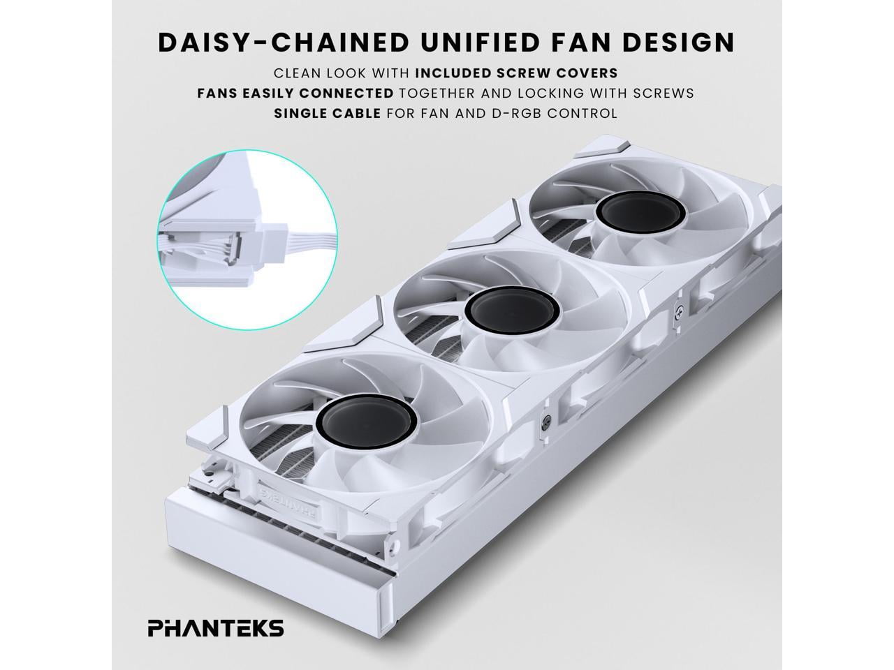 Phanteks Glacier One 360M25 G2 AIO Liquid CPU Cooler, White, RGB Pump Cap Design, 3x Performance 120mm M25 G2 PWM RGB Fans, for Intel LGA 1700, 1851, 1200, 115x and AMD AM4/AM5 sockets, White