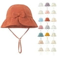 thumbnail image 3 of DondPO Baby Sun Hat Baby Solid Color Cotton Bow Sun Hat Basin Hat 0 12 Months Kids Cap Kids Baseball Cap, 3 of 3