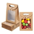 thumbnail image 6 of 12 Pcs Kraft Paper Bags with Window 2.8x7.87x7.68 Inch Stand Up Gift Bag with Handles Gift Bag with Clear Window for Candy Cookies Packaging Wedding Christmas Party Store Retail Black, 6 of 9