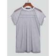 thumbnail image 5 of Men's See-through Slim Fit Top Shirt Short Sleeve Fishnet Lightweight Shirts, 5 of 7