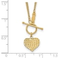 thumbnail image 3 of Primal Gold 14 Karat Yellow Gold 3-Strand Diamond-cut Heart Toggle Necklace, 3 of 5