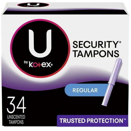 U by Kotex Security Tampons, Regular Absorbency, Unscented, 34 Count
