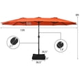 thumbnail image 3 of Patiojoy Parasol de Patio Double Face de 15 Pieds avec Base, Parasol de Marché Extra-Grand pour l'Extérieur, Orange, 3 of 8