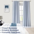 thumbnail image 4 of Buffalo Plaid Full Blackout Curtain Panels 84 Inches Length,Dusty Blue and White Farmhouse Drapes,Thermal Insulated Window Treatment for Bedroom Living Room,Rod Pocket Back Tabs,40"Wx84"Lx2, 4 of 4