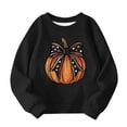 thumbnail image 5 of Lutiedan Halloween Sweatshirt for Girls Pumpkin Ghost Graphic Pullover Tops Baggy Crewneck Spooky Season Sweatshirt Size 1-13, 5 of 6