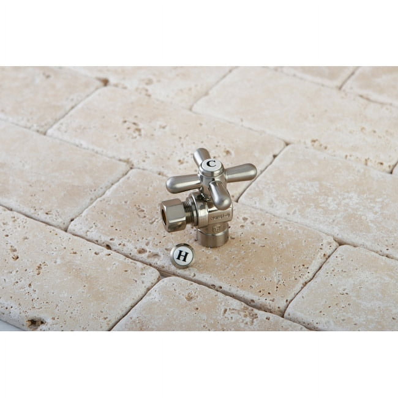 Kingston Brass CC43200X 1/2" Sweat x 3/8" OD Comp Angle Stop Valve, Matte Black