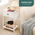 thumbnail image 6 of Nightstand with Charging Station, Bedside Tables with Large Drawer and Storage Shelf, Bed Side Table/Night Stand with USB Ports & Outlets, Industrial Side Table End Table for Bedroom, White, 6 of 14