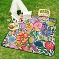 thumbnail image 6 of Cute Colorful Flower Picnic Blanket Waterproof Outdoor Beach Blanket Hand-held Pad Suitable for Travel, Camping, Beach, Family Gatherings, 6 of 7