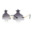 thumbnail image 5 of Unique Christmas Tree Rimless Gradient Lens Party Shade Sunglasses Gold - Smoke, 5 of 7