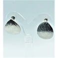 thumbnail image 4 of Trendy pierced 1" textured silver bent teardrop earrings, 4 of 4