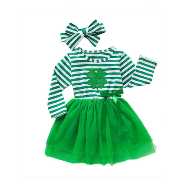 2Pcs Toddler Baby Kids Girls St.Patrick’s Day Clothes Party Princess