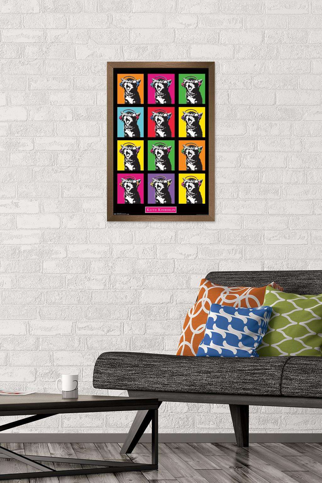 Keith Kimberlin - Kitten - Pop Grid Wall Poster, 14.725" x 22.375", Framed