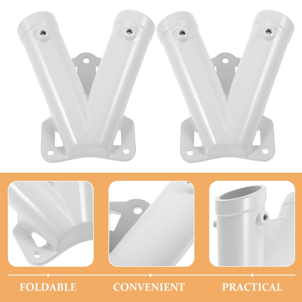 Milisten V Shape Aluminum Flag Pole Holder 2-Pack with Double Hole Design for Secure Outdoor Display