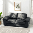 thumbnail image 2 of LiviNest 79 Inch Sofa with Hidden Storage: Premium Black Faux Leather Compact Loveseat - Space Saving 2 Seater Couch for Small Apartments & Home Office, 2 of 6