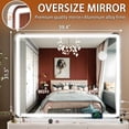 thumbnail image 3 of Hasipu Vanity Mirror with Lights, 40" x 32" LED Makeup Mirror, Lighted Makeup Mirror with Dimmable 3 Modes, Touch Screen Control Vanity Mirror Round White, 3 of 10