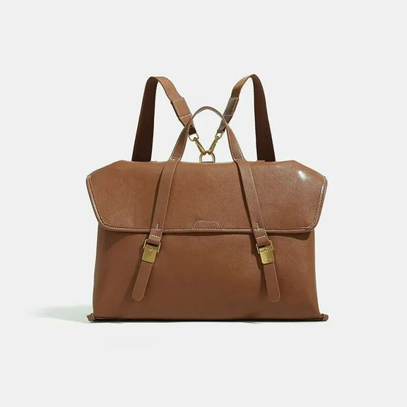 Sophisticated High-End Messenger Bag - Spacious Vintage Double Strap Tote for Work and Travel