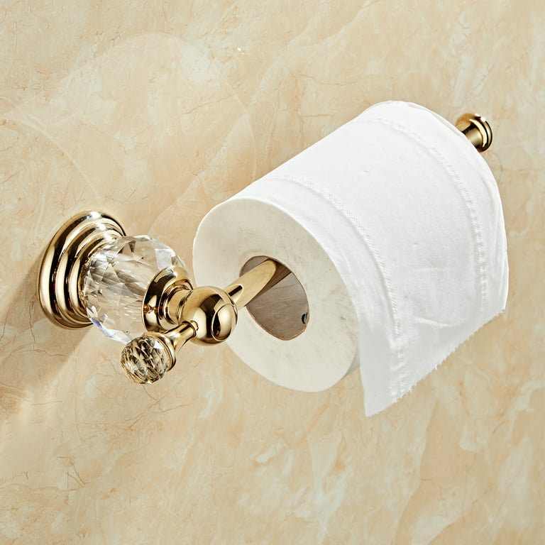 Mogfct Crystal Bathroom Hardware Set ,Adjustable Towel Rack, Toilet Roll Paper Holder,Hand Towel Holder,Hook ,Gold Bathroom Accessories Set Wall