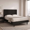 thumbnail image 2 of Cama Queen Soho Relan Simil Roble Negro Diseño Acanalado, 2 of 9