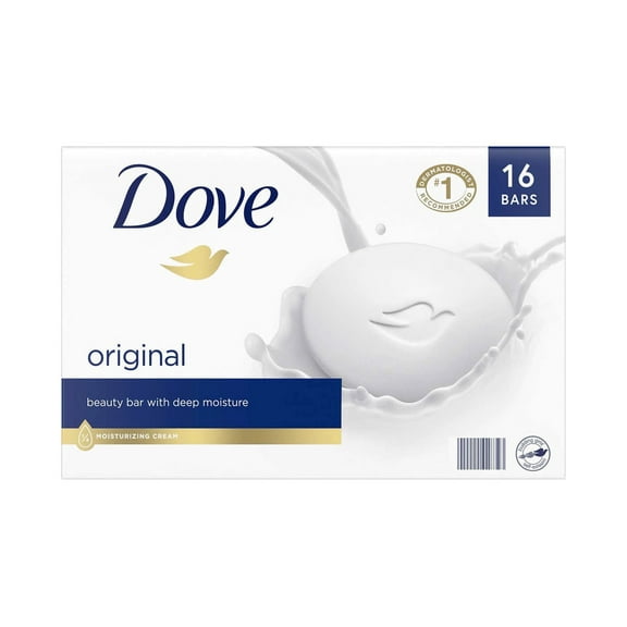 Dove Moisturizing Beauty Bar Soap, Gentle, Original, 3.75 oz, 16 Bars