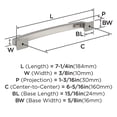 thumbnail image 3 of Amerock Incisive 6-5/16 inch (160mm) Center-to-Center Satin Nickel Cabinet Pull, 10 Pack, 3 of 4