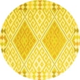 thumbnail image 1 of Ahgly Company Indoor Round Southwestern Yellow Country Area Rugs, 5' Round, 1 of 4