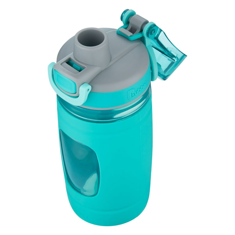 Bubba Flo Kids 16 oz Aqua and Gray Plastic Water Bottle with Wide Mouth Lid