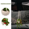 thumbnail image 3 of Raindrops 2pcs Handmade Crochet Plant Hanging Accessories for Car Rearview Mirror Knitted Car Mirror Decor Boho Car Interior Aesthetic, 3 of 8