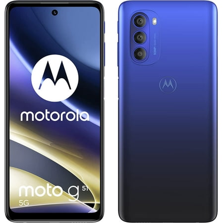 Motorola Moto G51 5G Dual-SIM 64GB ROM + 4GB RAM (GSM Only | No CDMA) Factory Unlocked 5G Smart Phone (Indigo Blue) - International Version