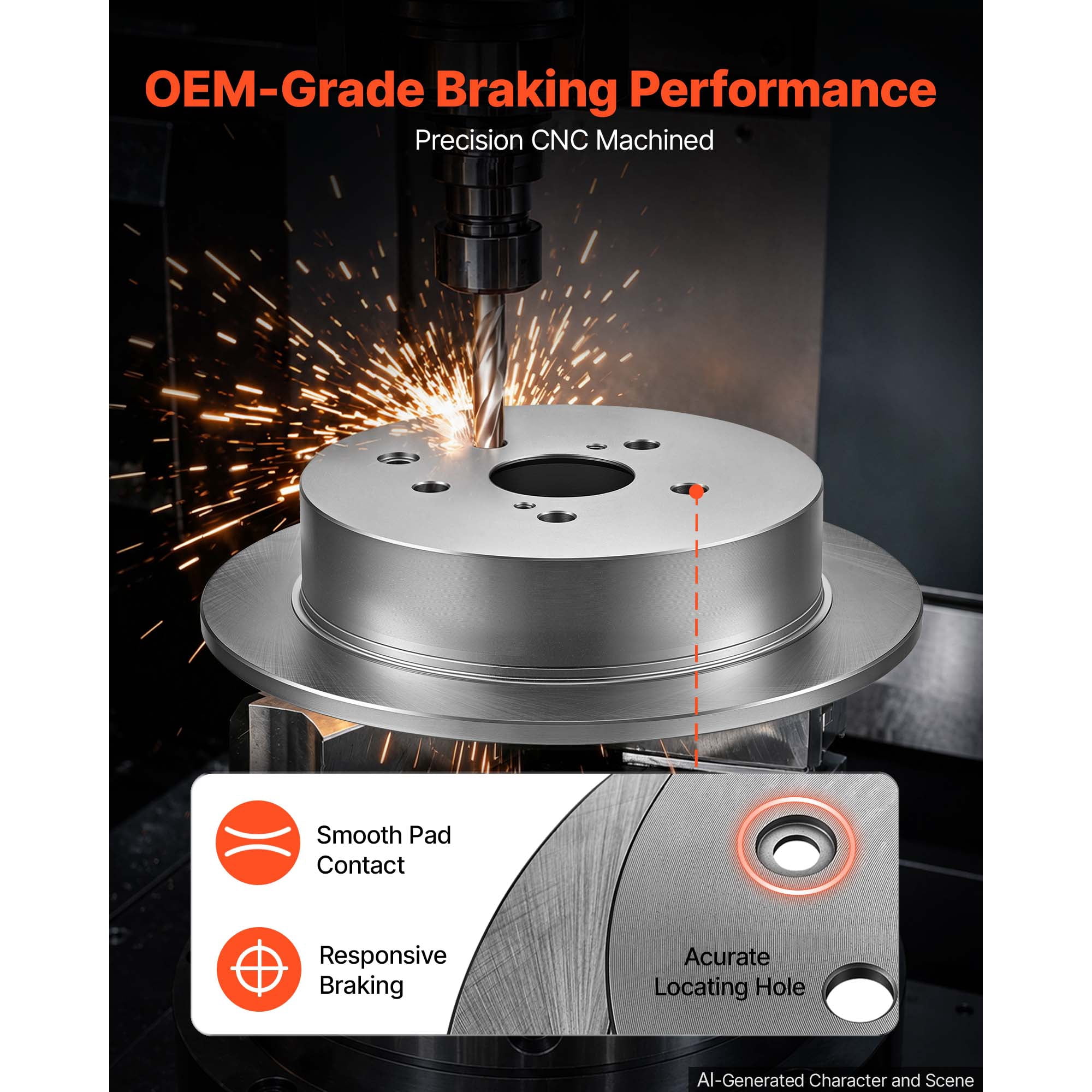 KFFKFF Front & Rear Brake Kit with Ceramic Brake Pads & Hollow Rotors, Compatible with 2010-2015 Lexus RX350, 2010-2015 Lexus RX450H, 2015-2019 Toyota Highlander, 2011-2020 Toyota Sienna