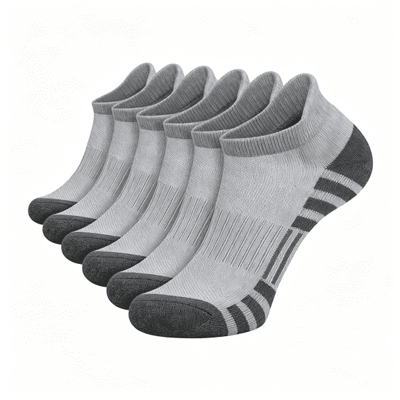 BESTSKY Ankle Athletic Running Socks Cushioned Breathable Low Cut Sports Tab Socks for Men and Women (6 Pairs) Cushioned Breathable Golf Socks