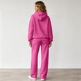 thumbnail image 5 of WULMLEO Women's 2 Piece Sets Matching Hooded Sweatshirts and Wide Leg Sweatpants Fitted Tracksuit Set Casual Oversized Going Out Sweatsuit Outfits Hot Pink S, 5 of 7