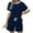 Navy, variant on yievot Womens Summer Two Piece Outfits Short Sets Short Sleeve Lounge Set Crew Neck Top and Shorts Pajamas Casual Outfits
