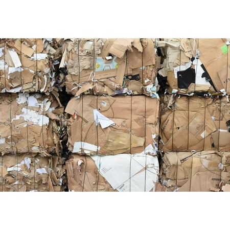 Recycled Cardboard - Canvas Print Recycling Recycle Bale Cardboard Cardboard Stretched Canvas 10 x 14