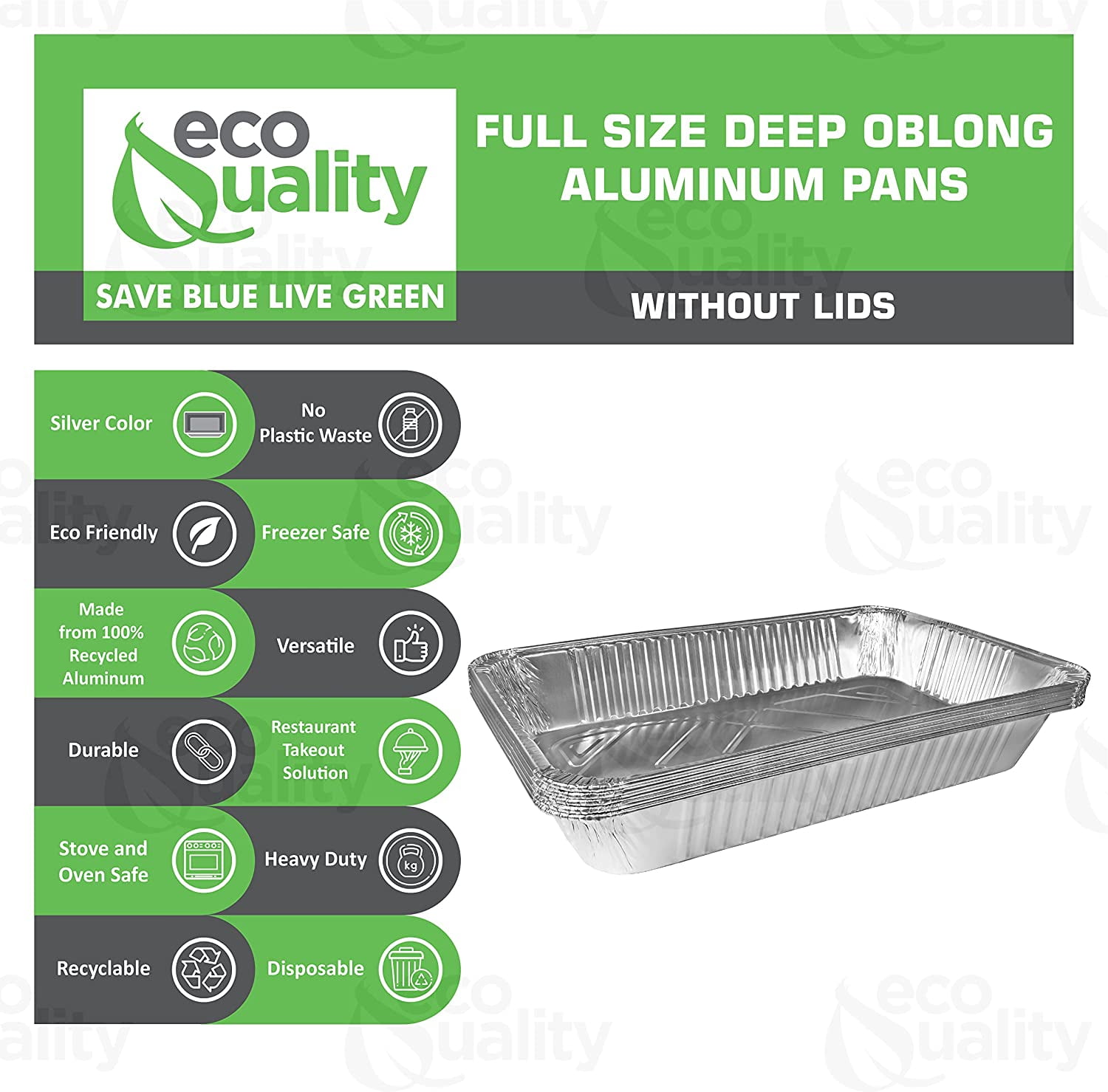 Ekco - Aluminum Pans Disposable, 25-count - 18x13”(2.53” Depth) Aluminum  Foil Pans for Baking, Roasting & Grilling - Reheating Container for Meal