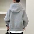 thumbnail image 3 of Ohufall Sweatshirt Jacket for Kids Boys Hooded Zipper Solid Color Sweatshirts Long Sleeve Drawstring Fashion Casual Top 3-15Y, 3 of 5