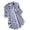 A-Blue164, variant on Striped Button Down Shirt for Women Longline Roll Tab Sleeve Casual Office Blouse