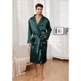 thumbnail image 2 of Bata de satén para hombre Vulcanodon ligera verde oscuro S/M, 2 of 6