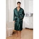 thumbnail image 2 of Bata de satén para hombre Vulcanodon ligera verde oscuro S/M, 2 of 6
