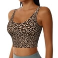 thumbnail image 2 of Daiia Brown Leopard Printed Women's Sports Bra, Breathable Activewear Bra with U-Back Design and Removable Pads, Comfortable and Supportive for Yoga, Workout-Large, 2 of 8