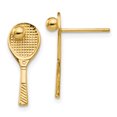 thumbnail image 1 of 14k Yellow Gold Tennis Racquet Ball Earrings Drop Dangle Sport, 1 of 7