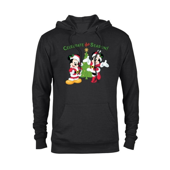 Disney Santa Mickey Minnie Celebrate Season Holiday - Pullover Hoodie for Adults - Customized-Black
