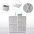 thumbnail image 4 of Armoire de Rangement d'Accent avec Cadre en Acier Robuste et 5 Bacs en Tissu, Table de Chevet Commode Unité d'Organisation, 4 of 7